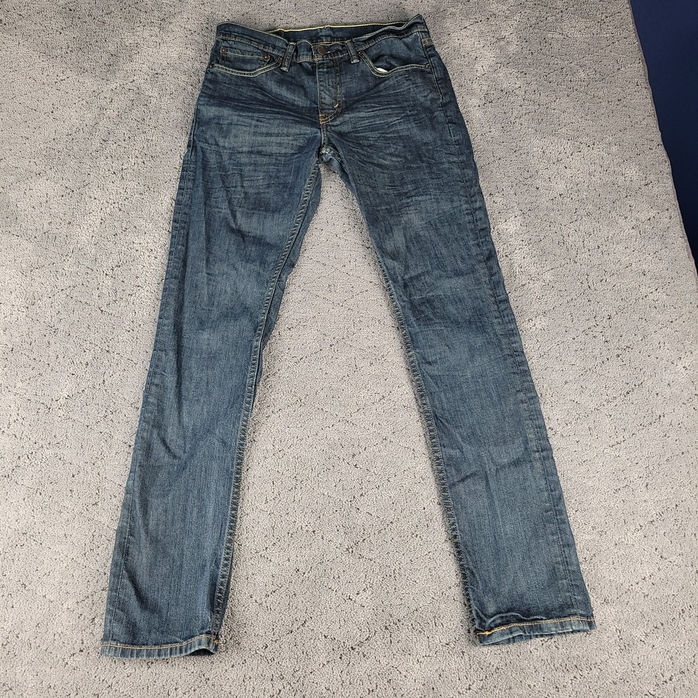 Levis 511 Jeans Mens 32x34 Blue Slim Fit Straight Leg Dark Wash Stretch Denim
